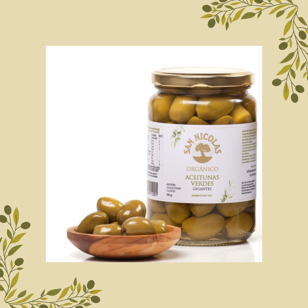 Producto - Aceitunas verdes gigantes orgánicas x 500grs