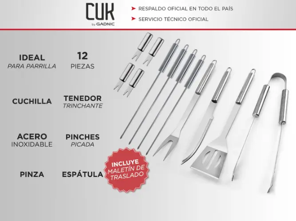 Producto - Kit Para Parrilla 12 Piezas Acero Inoxidable