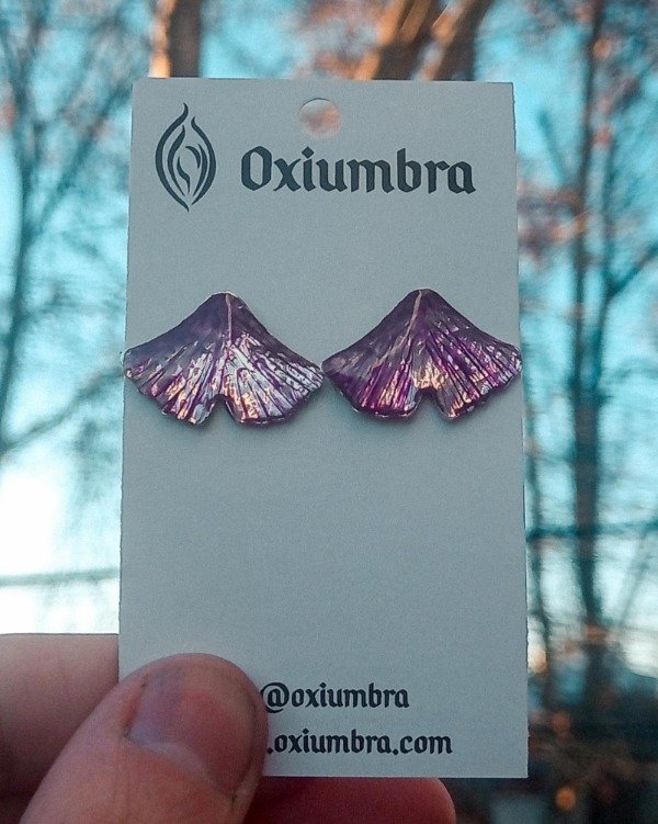 Producto - Aros Ginkgo Violeta (alpaca)