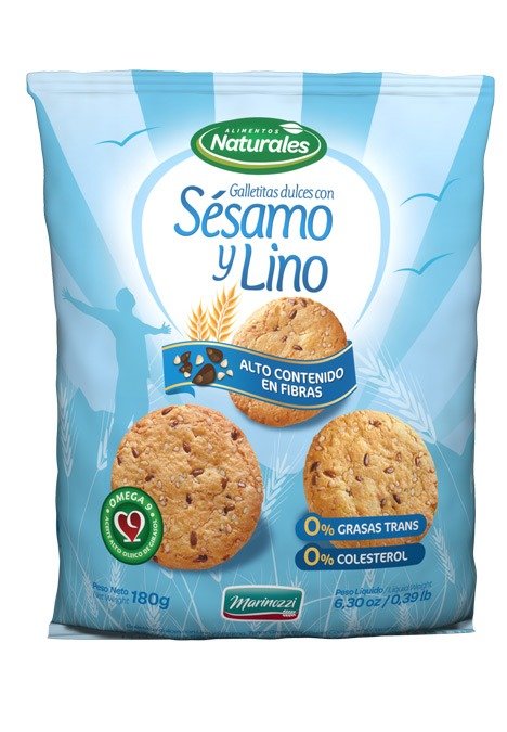 Producto - Galletitas Sésamo y Lino 180g. Caja x 12 u.