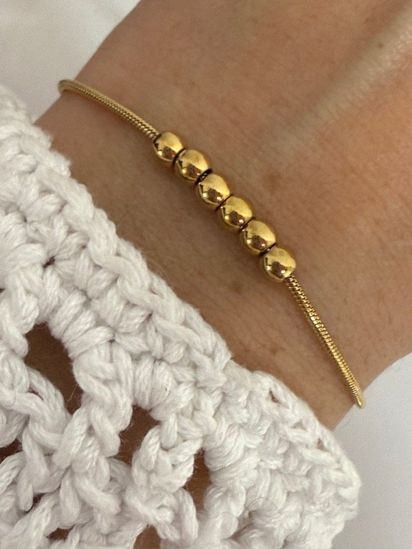 Producto - PD105 Pulsera cola de rata con bolitas 19 cm