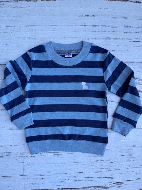 Producto - Buzo de algodón rayado celestes