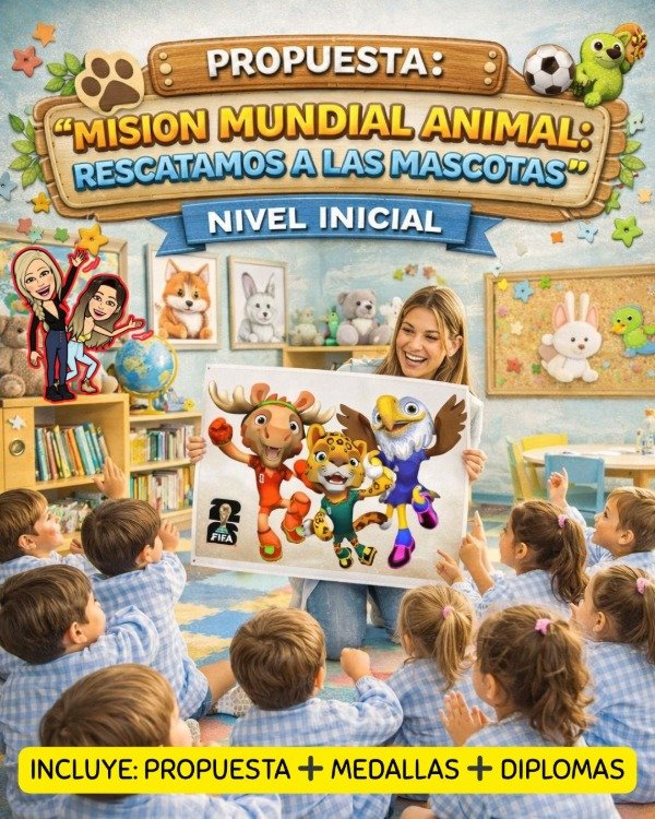 Producto - PROPUESTA. MISIÓN MUNDIAL ANIMAL. RESCATAMOS A LAS MASCOTAS. NIVEL INICIAL