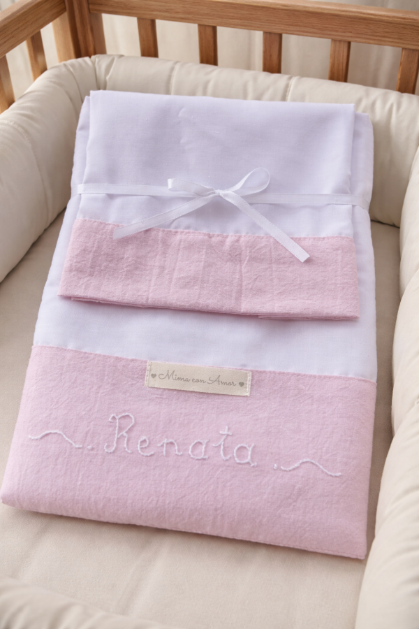 Producto - SÁBANAS DE CUNA CON NOMBRE "BORDADO A MANO"