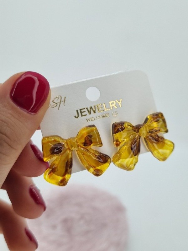 Producto - Aros bijou pasante forma inflada carey