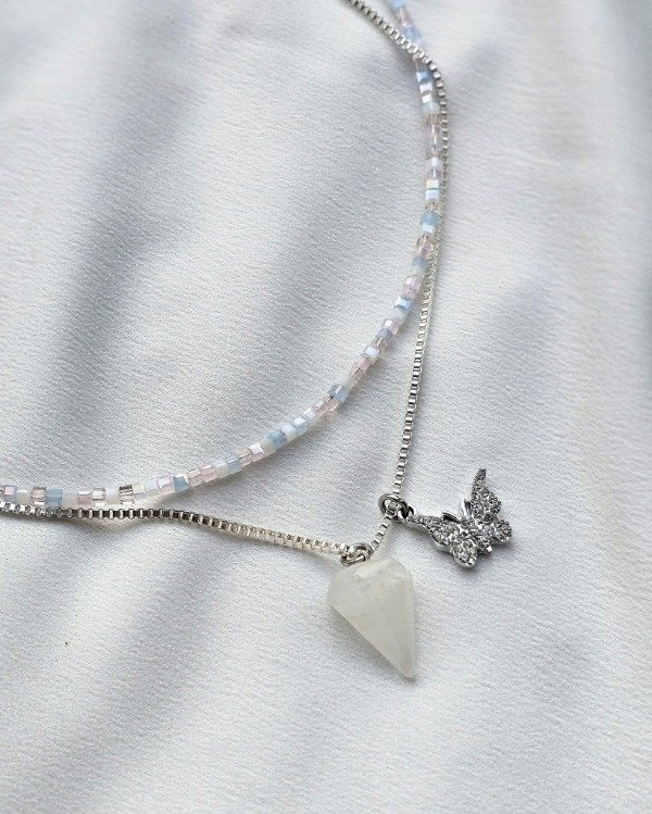 Producto - Collar Mariposa cuarzo blanco