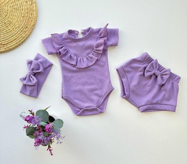 Producto - CONJUNTO PENNY LILA (VINCHA + BODY + BOMBACHUDO)