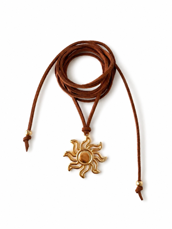 Producto - Choker tiento regulable sol dorado