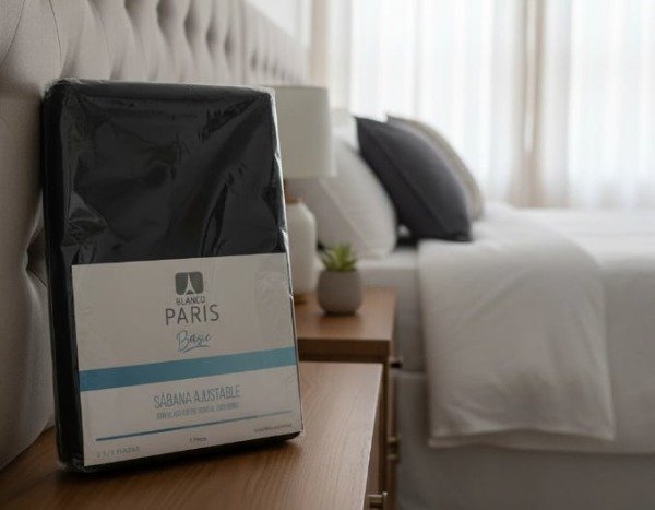 Producto - Sábana Ajustable Paris Basic 2 1/2 Pl. "Negro"