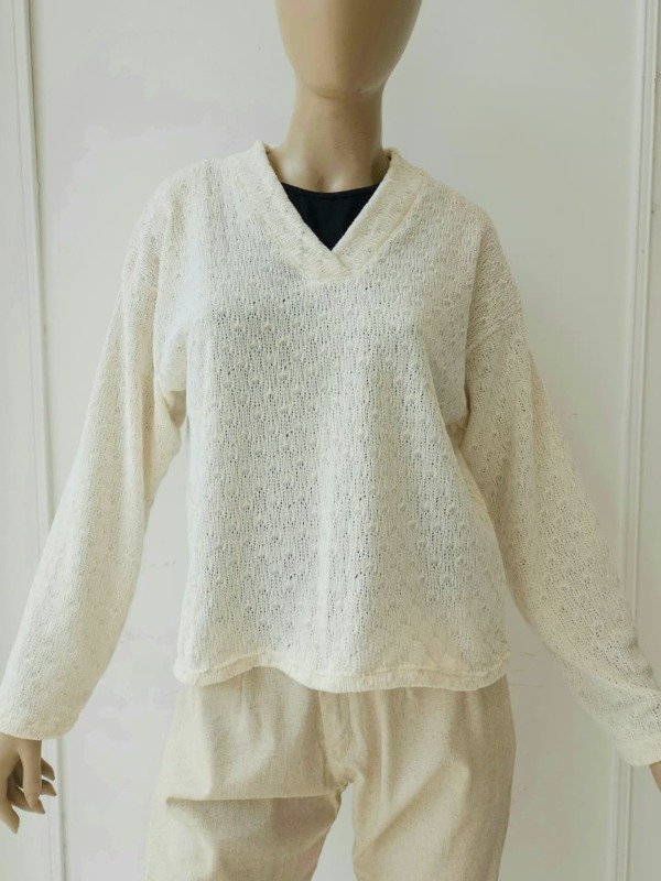 Producto - Sweater Cuello V Chenille Lurex (Art. 6079)