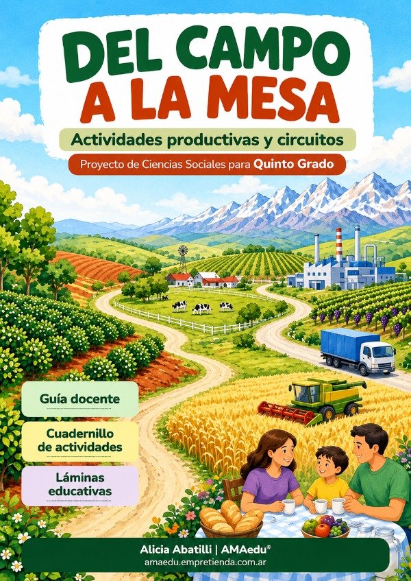 Producto - ACTIVIDADES Y CIRCUITOS - Del Campo a la Mesa (Sociales, Quinto Grado)