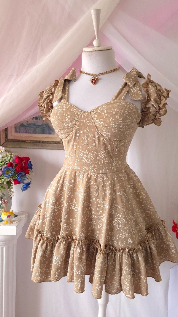 Producto - Vestido Coquette Nadinne Beige! IMPORTADO NUEVO - 0