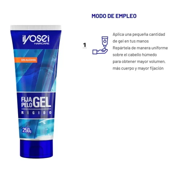 Producto - GEL FIJA PELO - EFECTO RIGIDO - 250 grs. - 2