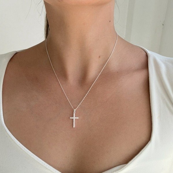 Producto - Conjunto cruz m. pave, cadena 45cm - 0