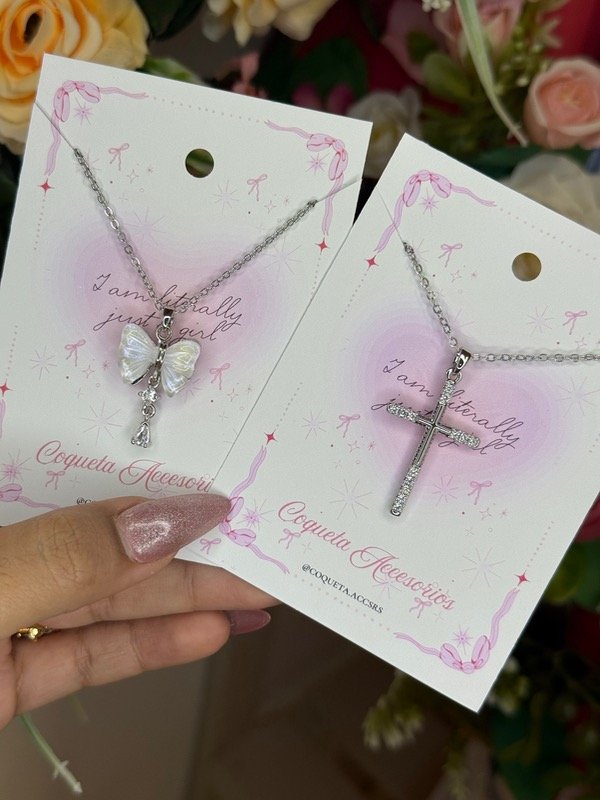 Producto - Collares moño y cruz de acero