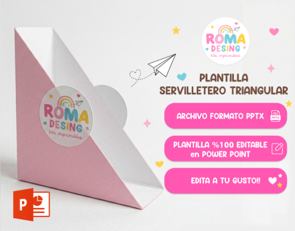 Producto - PLANTILLA SERVILLETERO TRIANGULAR Editable power point