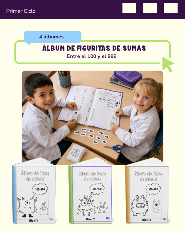 Producto - ÁLBUM DE FIGUS DE SUMAS ENTRE EL 100 Y EL 999