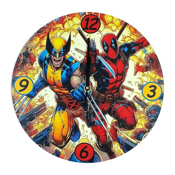 Producto - RELOJ DE PARED WOLVERINE VS DEADPOOL