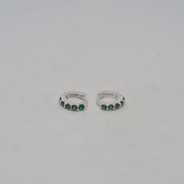 Producto - Argolla con cubic verde 6mm AR74A