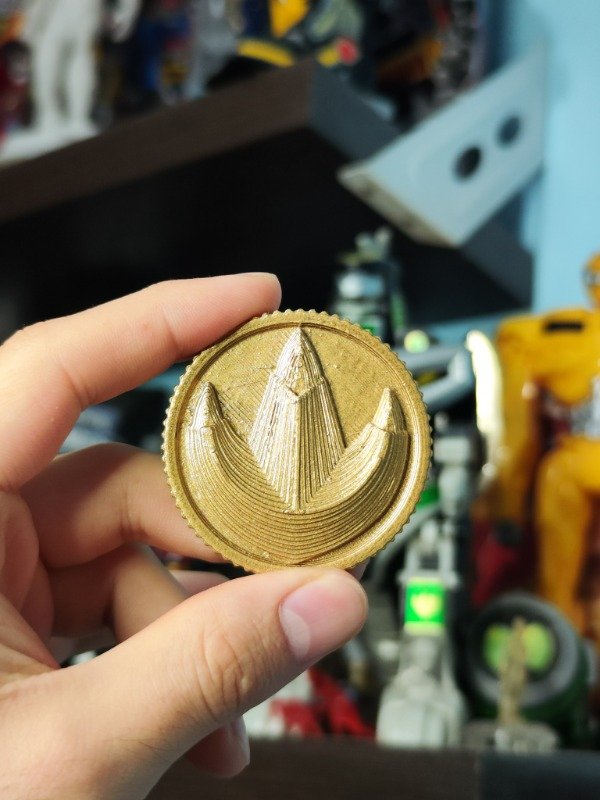 Producto - Iman 3D Premium / Power Coin Zyuranger Mighy Morphin Green 5 cm Oro - 0