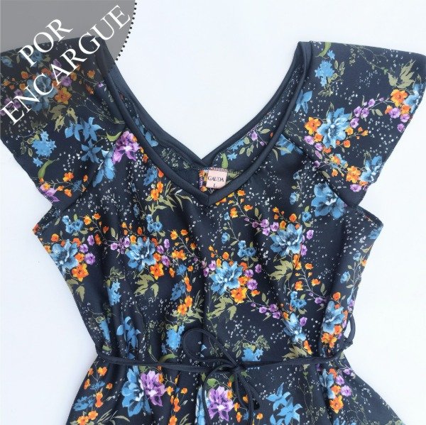 Producto - SEDA ANTIQUE FLORES AZULES
