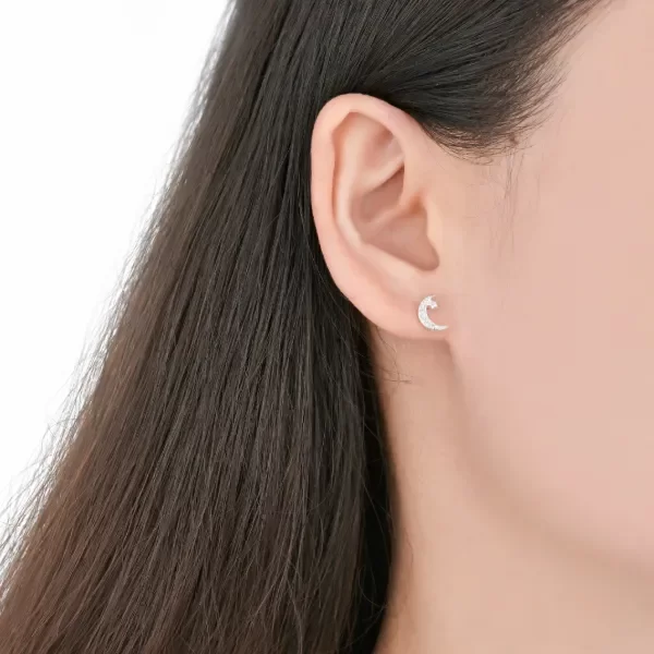 Producto - Aros Pasantes Luna y Saturno (Impar) - 1