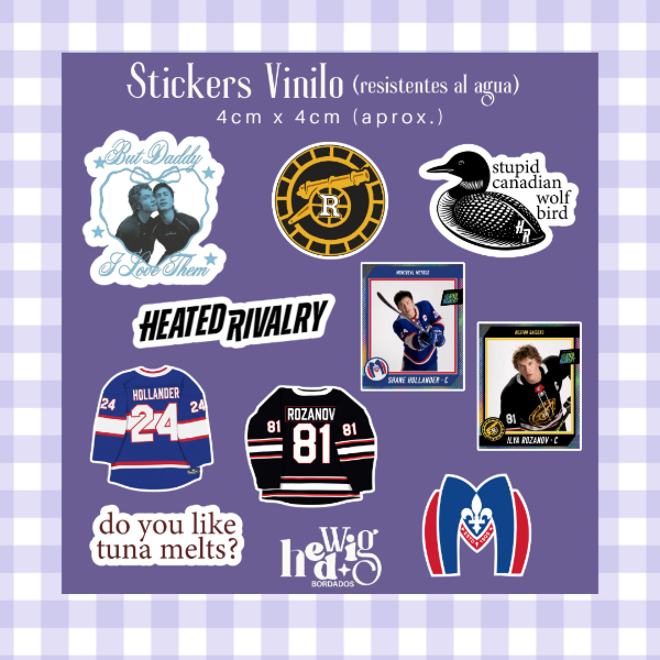 Producto - Pack 10 Stickers Vinilo HEATED RIVALRY