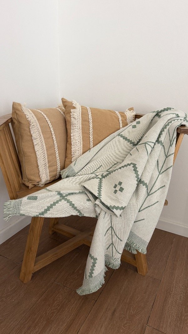 Producto - Manta Chenille Oliva