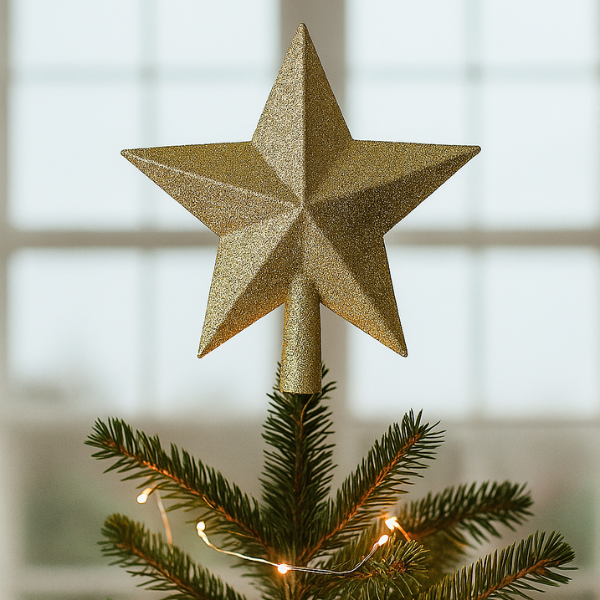 Producto - Puntera Estrella de Árbol Navideña 20 cm