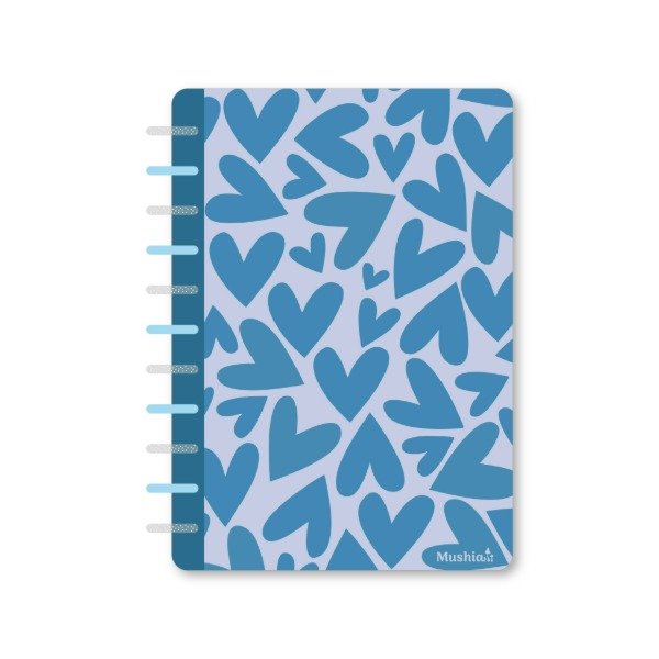 Producto - Cuaderno 009 - Corazones Celestes A5