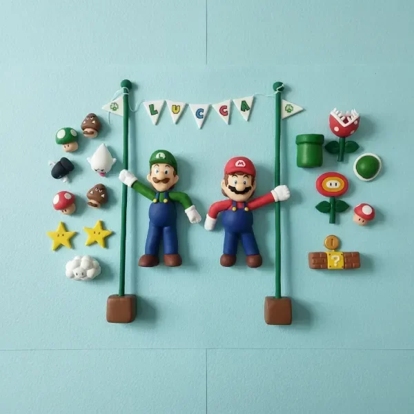 Producto - Adorno Mario Bros En Porcelana Fría Para Torta