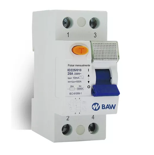 Producto - Disyuntor 2X25A 10mA BAW