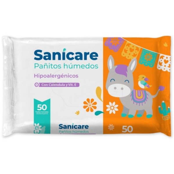 Producto - Toallitas Húmedas Sanicare con Caléndula y Vitamina E 50u