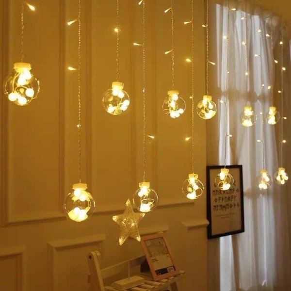 Producto - Cortina Led Calida 12 Focos Luces 220v Efectos Navidad Deco