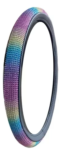 Producto - CUBRE VOLANTE CUERINA CON STRAS ARCOIRIS