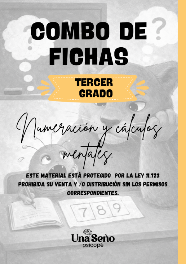 Producto - COMBO TERCER GRADO MARZO DESAFIO MORTAL MAS NUMERACION Y CALCULO MENTAL