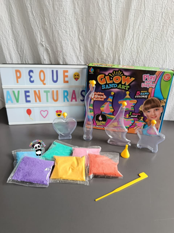 Producto - Arena Kinética Que Brilla En La Oscuridad Con Moldes Set Infantil