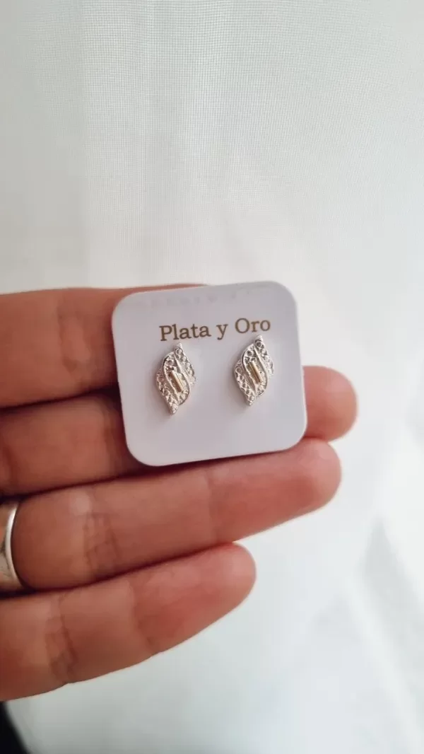 Producto - Aros pasantes plata y oro formita
