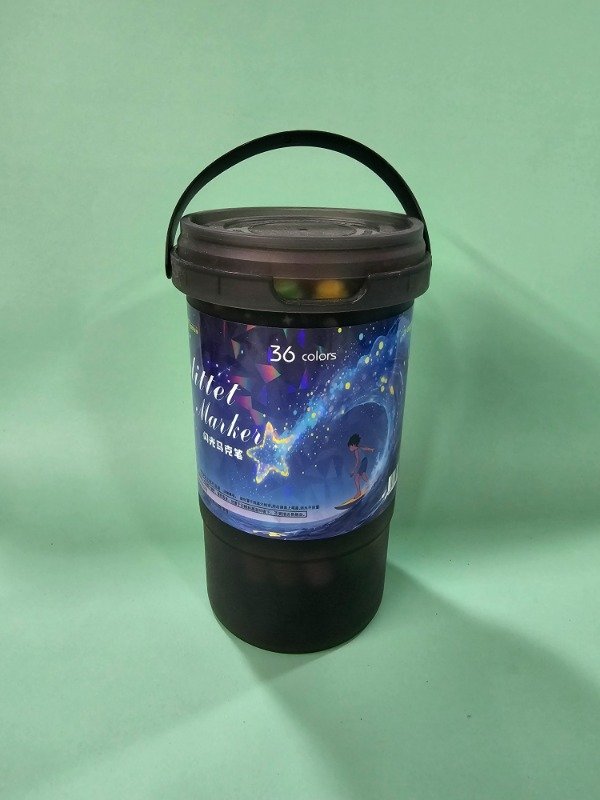 Producto - Balde de marcadores acrilicos con GLITTER x36