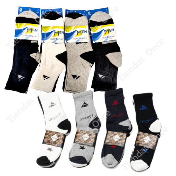 Producto - Medias 3/4 para hombre linea económica - Por docena.