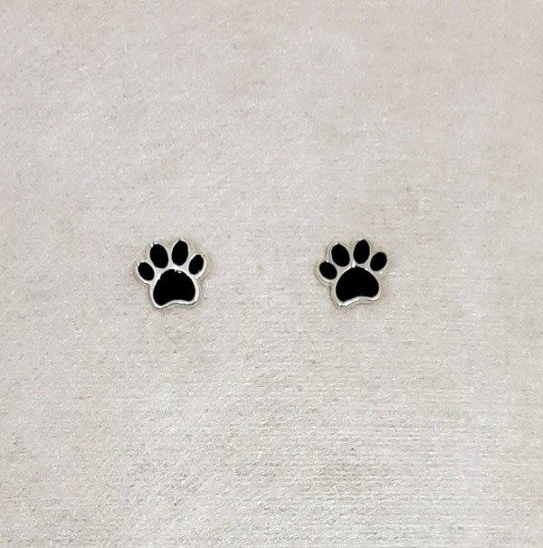 Producto - Aros Huella Esmaltada de Plata (cod1113)