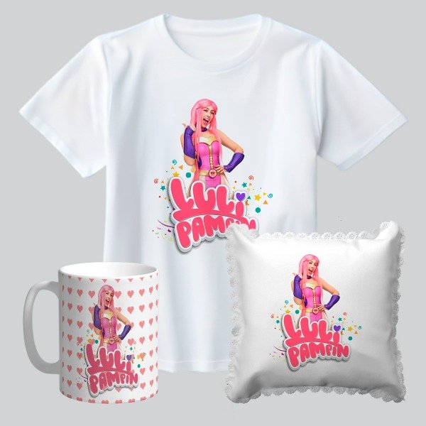 Producto - Combo de Remera con Taza Plástica y Almohadon:  LULI PAMPIN