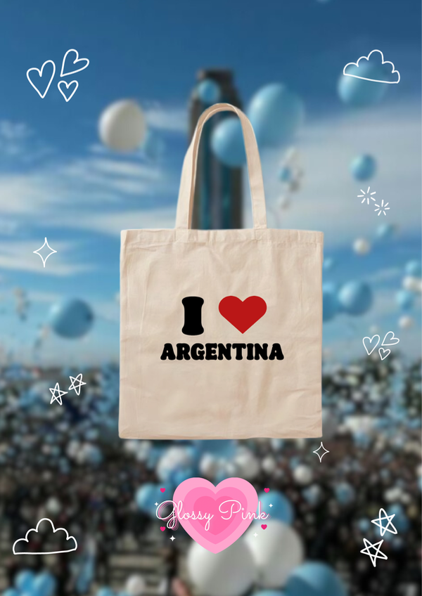 Tote Bag I Love Arg lienzo