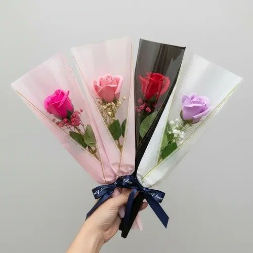 Producto - ROSA COLORES SURTIDOS C/RAMO INDIVIDUAL 43X10CM X 1U (ELEGIR PRODUCTOS)