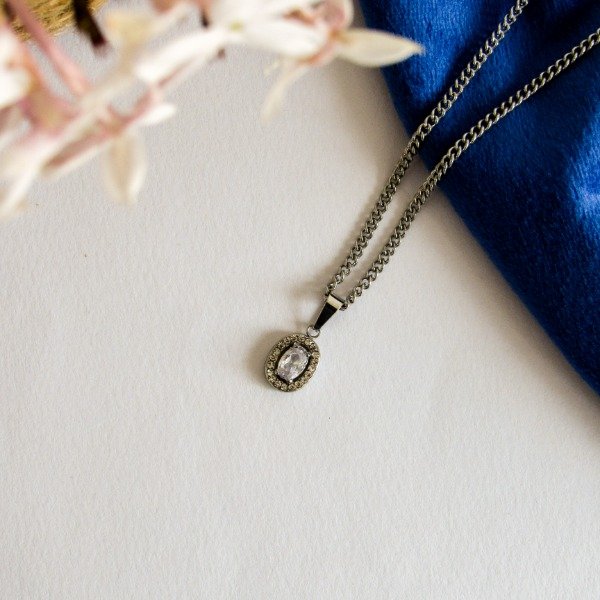 Producto - Dije Mini Óvalo Cubic y Strass