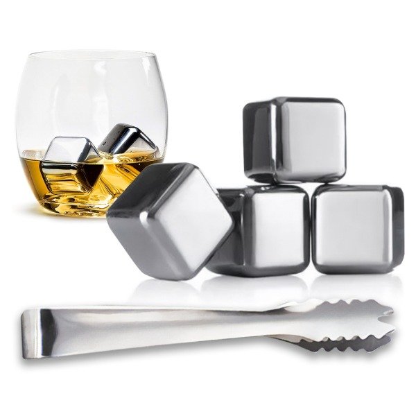 Producto - Cubos Hielo Metálicos X4 Vino Whisky Tragos + Pinza