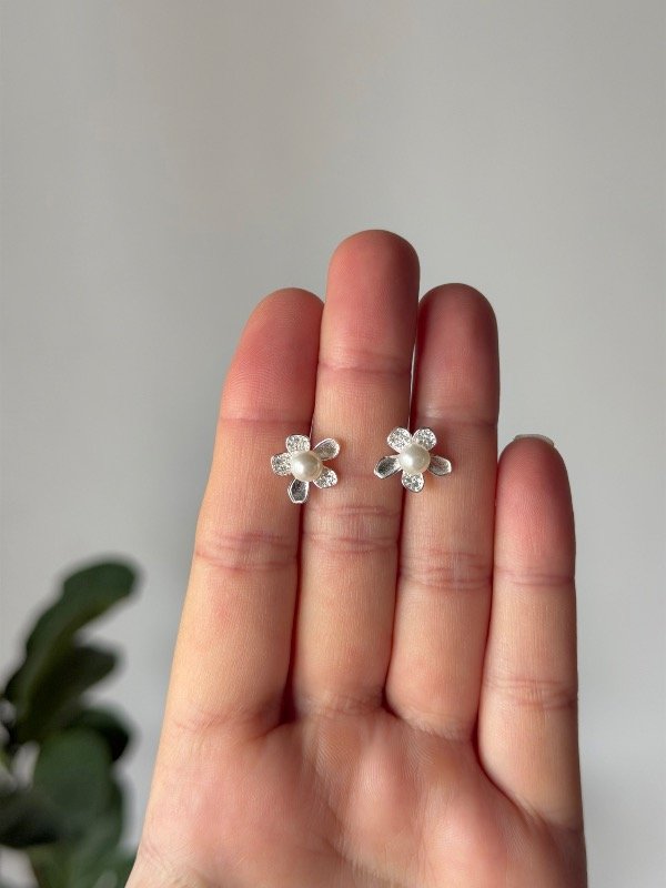 Producto - Aros flor + perla - 0