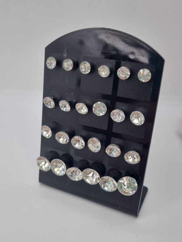 Producto - Blister aros acero quirúrgico punto strass plat med