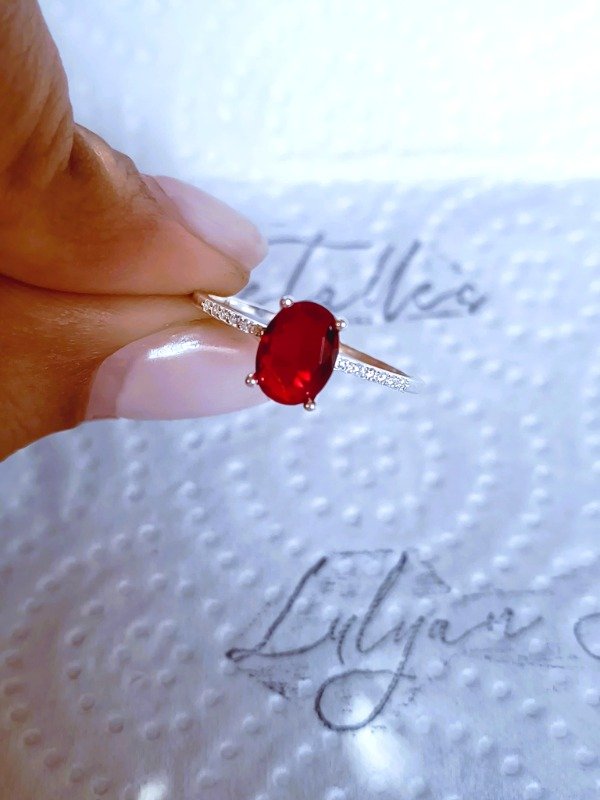 Producto - Anillo con cubic ROJO