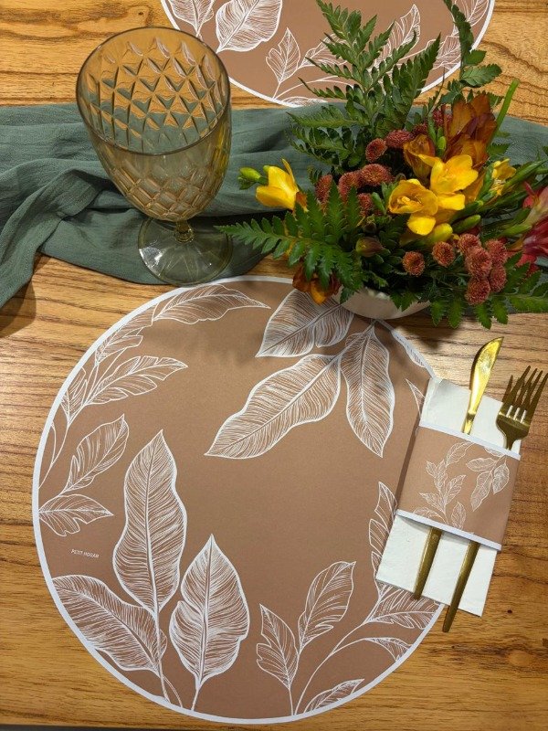 Producto - Set Platos De Sitio Papel + Porta Servilletas X 12 Unid. Descart - 6
